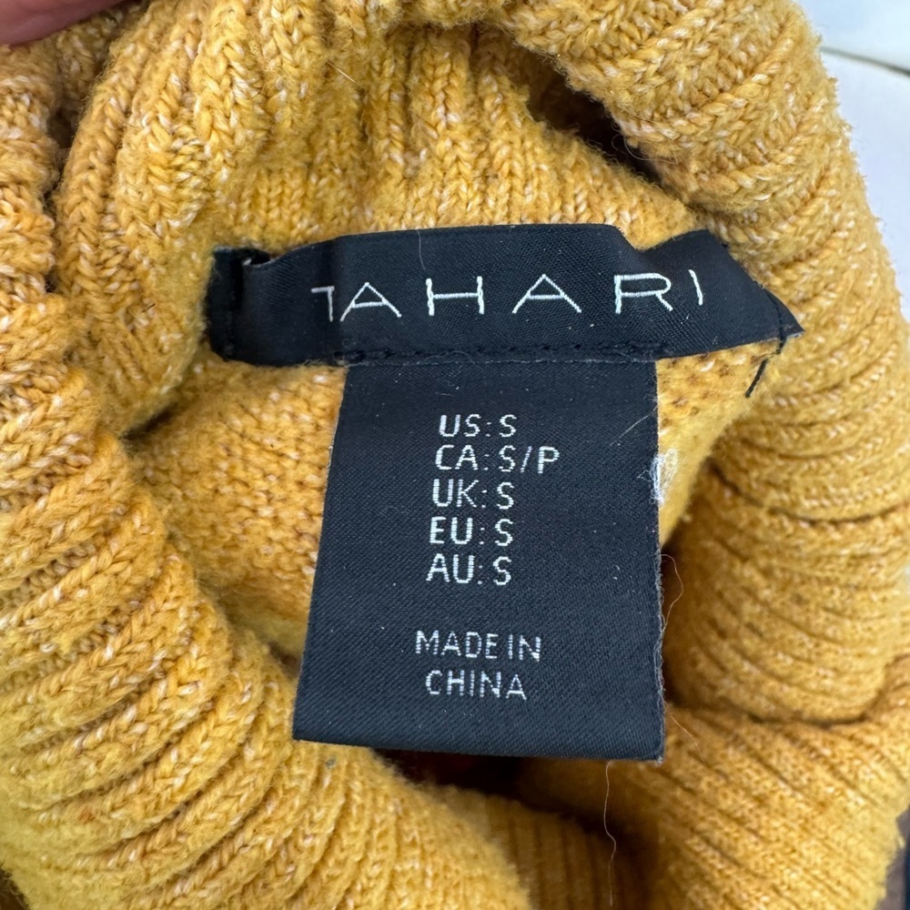 Tahari Mustard Cowl Neck Sweater - Picture 5 of 5